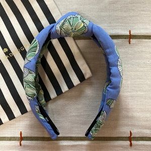 Lele Sadoughi Blue Floral Cotton Headband
